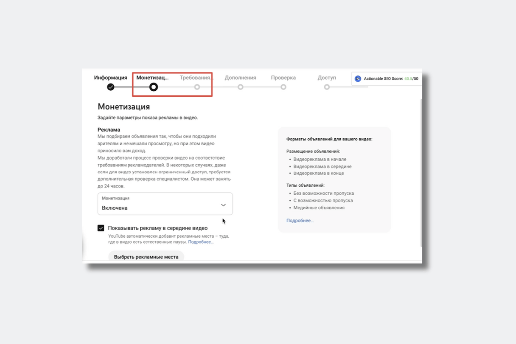 Включение монетизации и самолицензирование